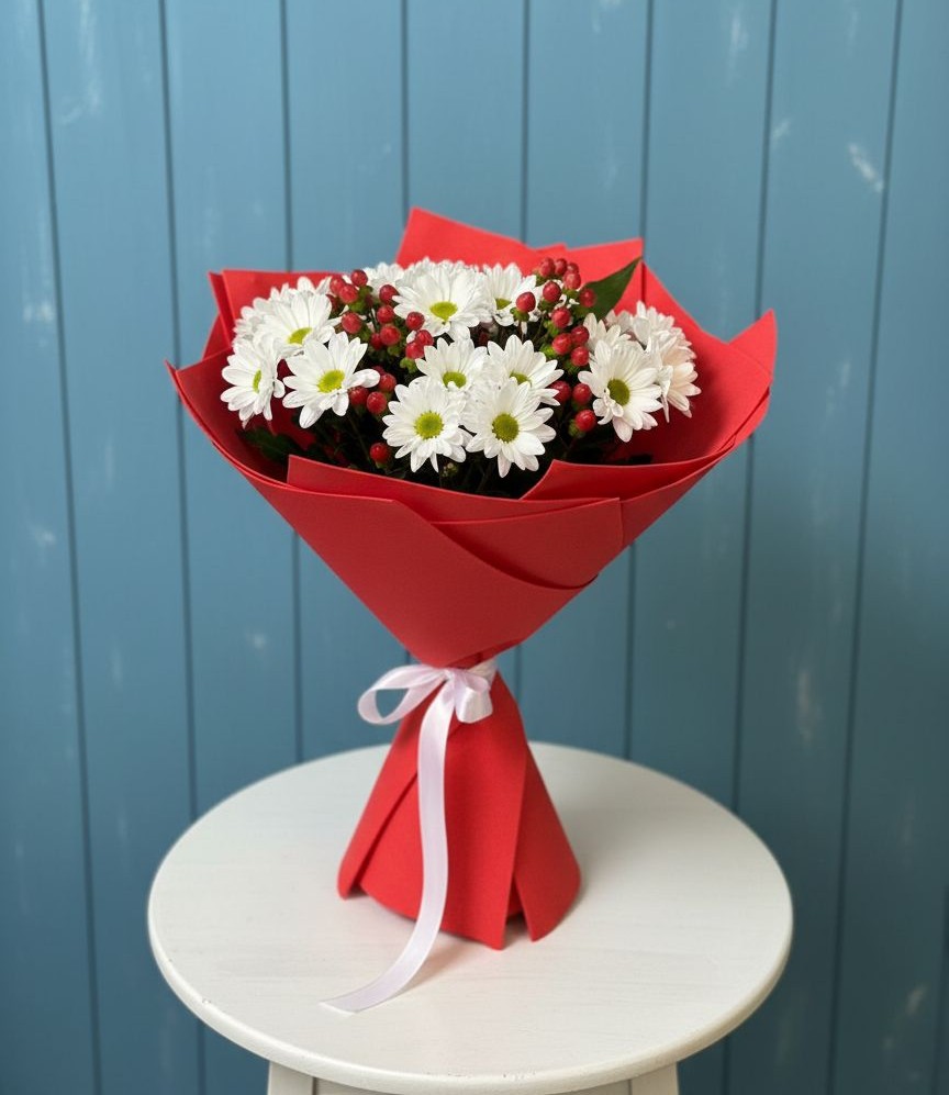 Букет цветов из: Хризантемы в Красный Яр Тульская область