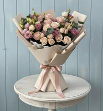 Букет цветов из:  Розы и Лизиантусы в Красный Яр Тульская область