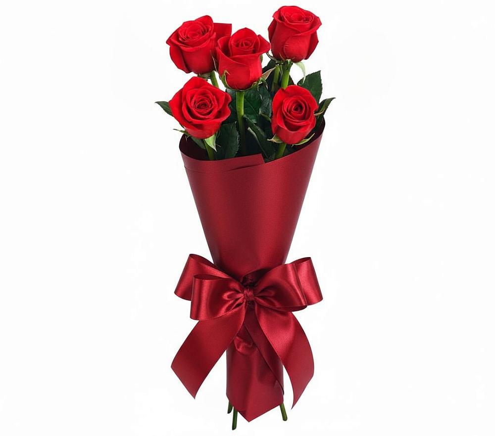 Букет 5 Красных роз Эдлесс Лав в Красный Яр Тульская область