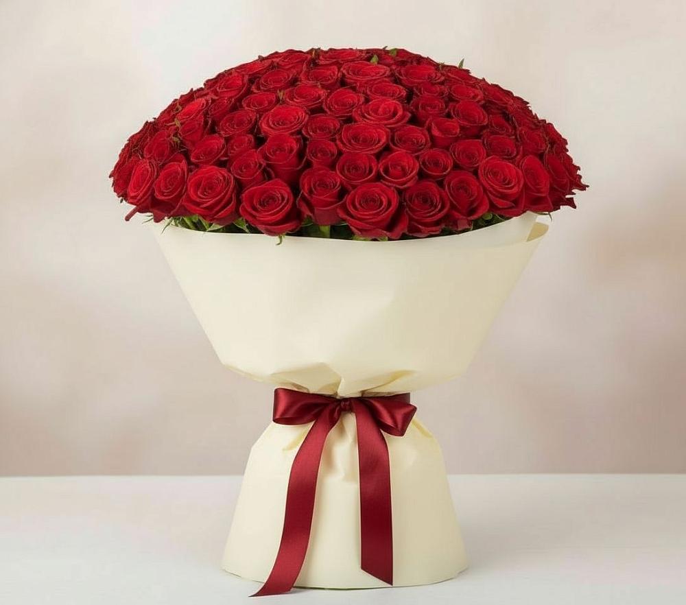 Букет 101 Красная роза Милано в Красный Яр Тульская область