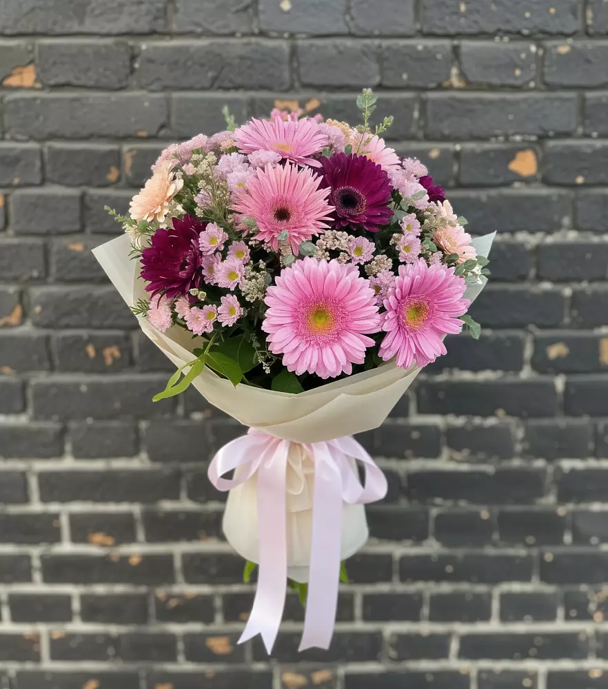 Букет цветов из: Герберы и Хризантемы в Красный Яр Тульская область