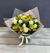 Букет цветов из:  Орхидеи и Розы в Красный Яр Тульская область