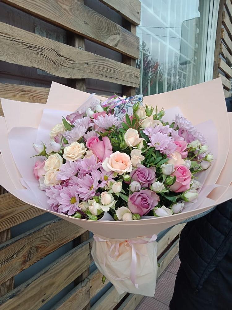 Букет цветов из: Розы и Хризантемы в Красный Яр Тульская область