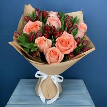 Букет цветов из:  Розы и Альстромерии в Красный Яр Тульская область