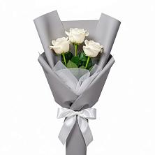 Букет 3 белые розы в Красный Яр Тульская область