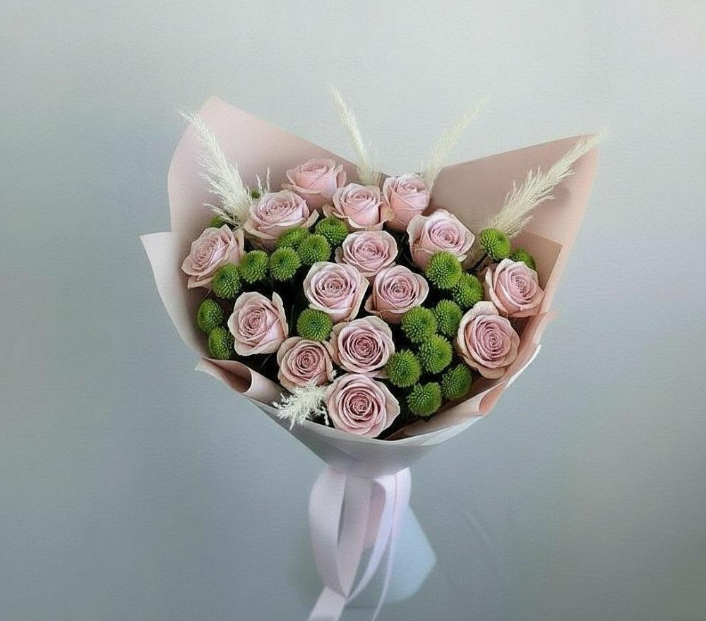 Букет цветов из: Розы и Хризантемы в Красный Яр Тульская область