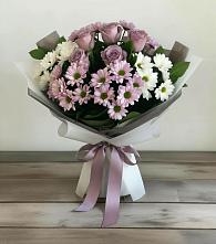 Букет цветов из:  Хризантемы и Розы в Красный Яр Тульская область