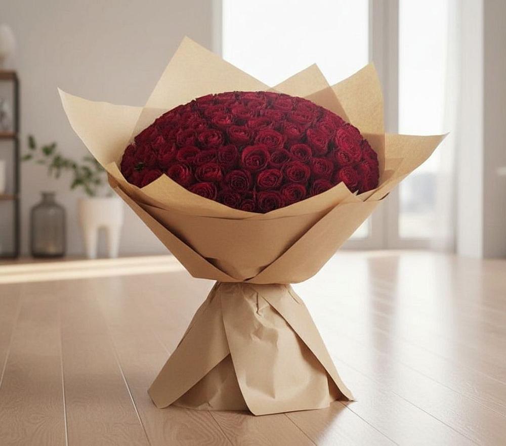 Букет 101 Красная роза в Красный Яр Тульская область