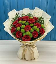 Букет цветов из:  Розы и Хризантемы в Красный Яр Тульская область