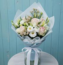Букет цветов из:  Розы и Лизиантусы в Красный Яр Тульская область