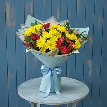 Букет цветов из:  Альстромерии и Хризантемы в Красный Яр Тульская область