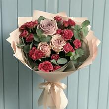Букет цветов из:  Гвоздики и Розы в Красный Яр Тульская область